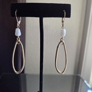 Style & Co Gold and White Drop Earrings